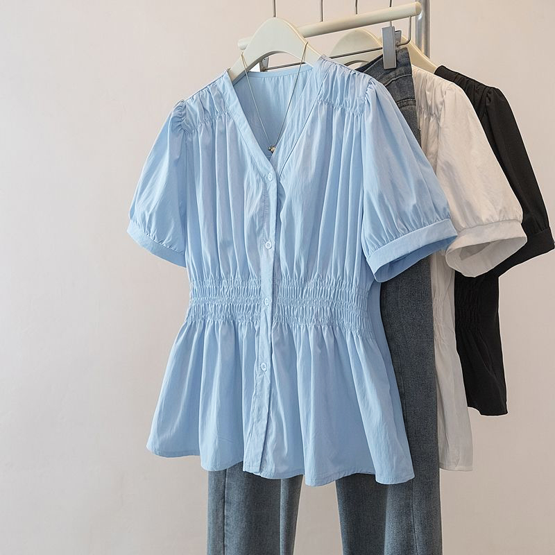 Summer Clothing In French - 200 Pounds Plus Size Büro-Damenhemd und