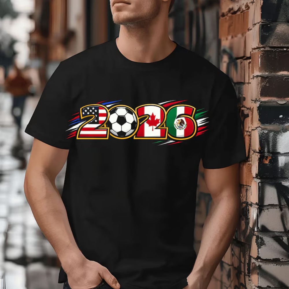 Summer Clothing Women Canada - 2026 USA Kanada Mexiko Fußball-Grafik T-Shirt