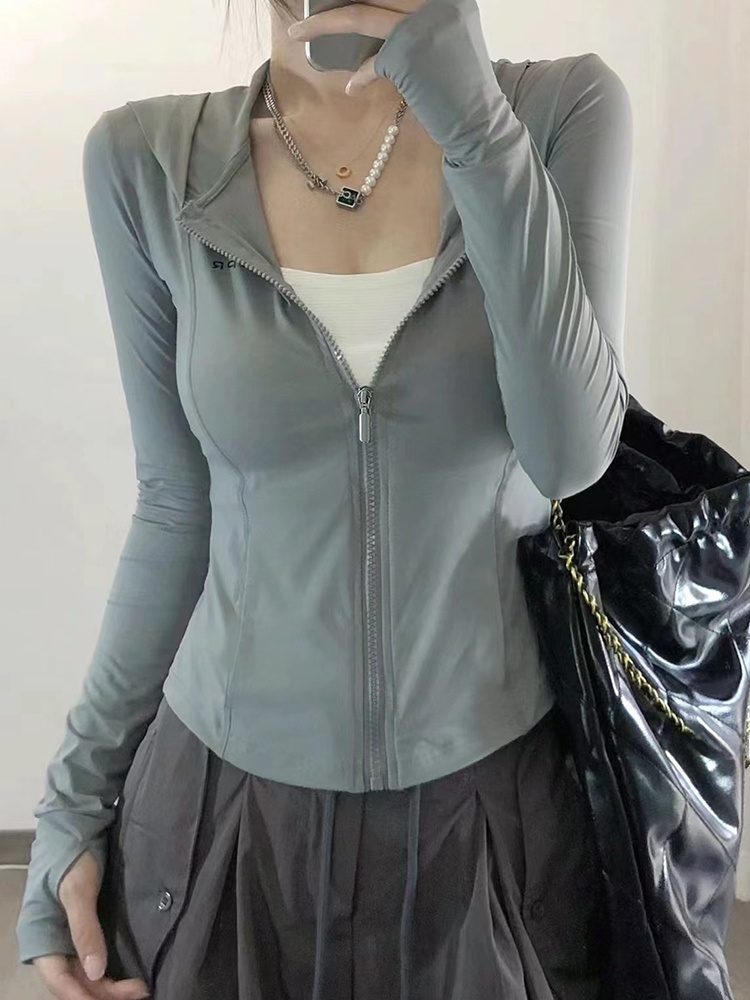 Summer Yoga Clothing - ay een Ice Silk Hooded UV-Schutzkleidung