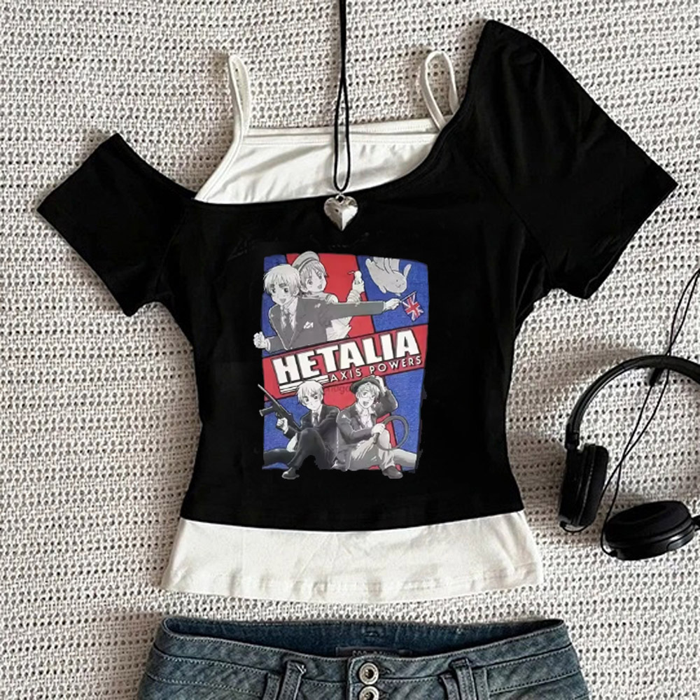 Summer Grunge Clothing - Hetalia Crop Top Damen Streetwear Grunge