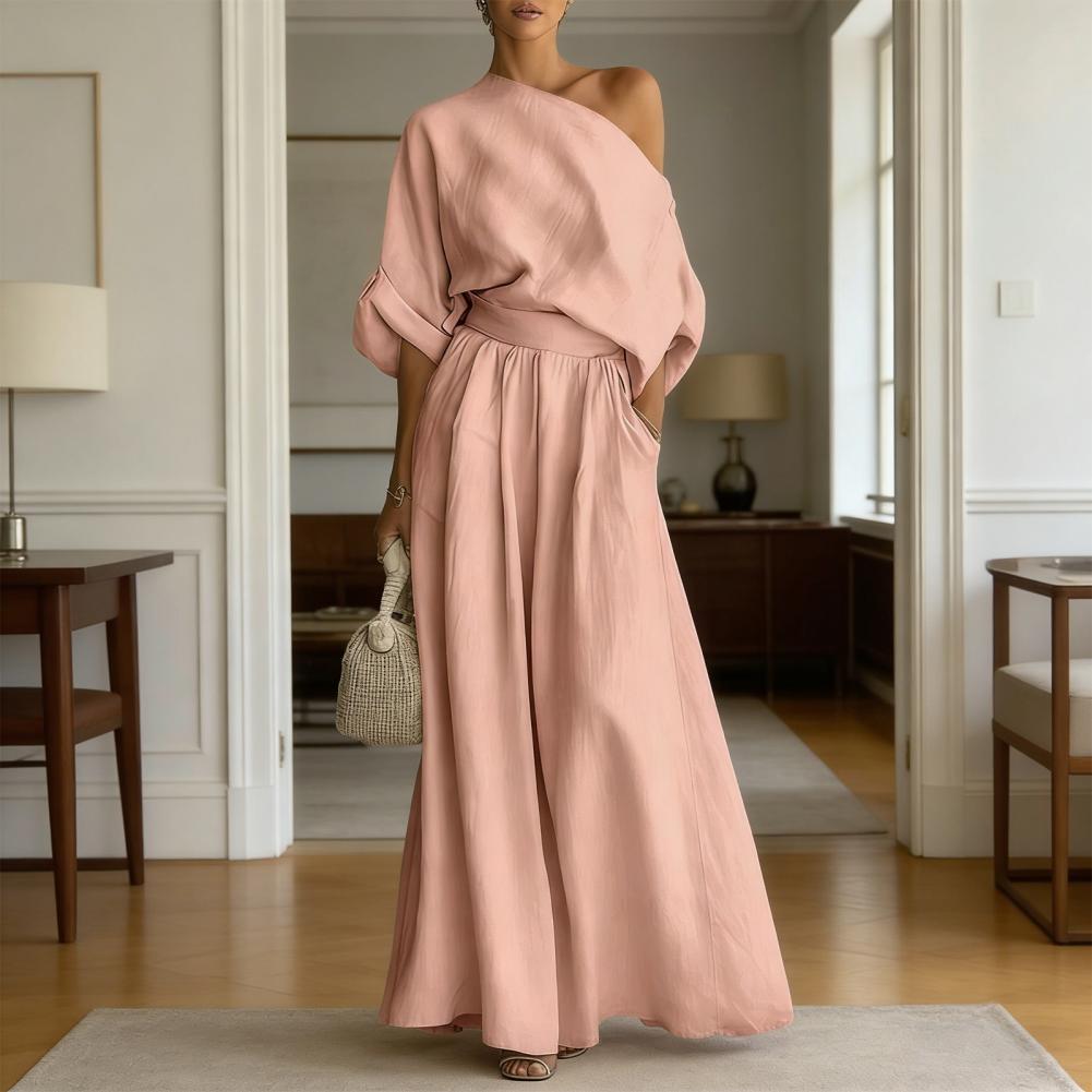 Summer Clothing Europe - Damen-Blusen-Hosen-Set, elegantes europäisches und amerikanisches, tailliertes