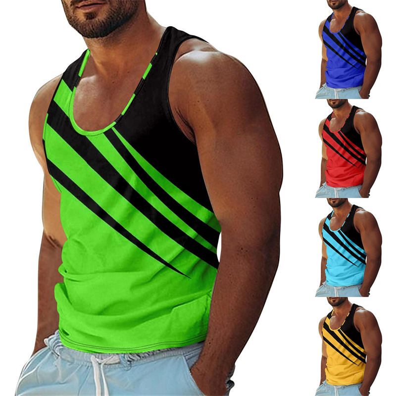 Summer Clothing Trends 2025 - Sommer Casual Streifen Tank Top männer