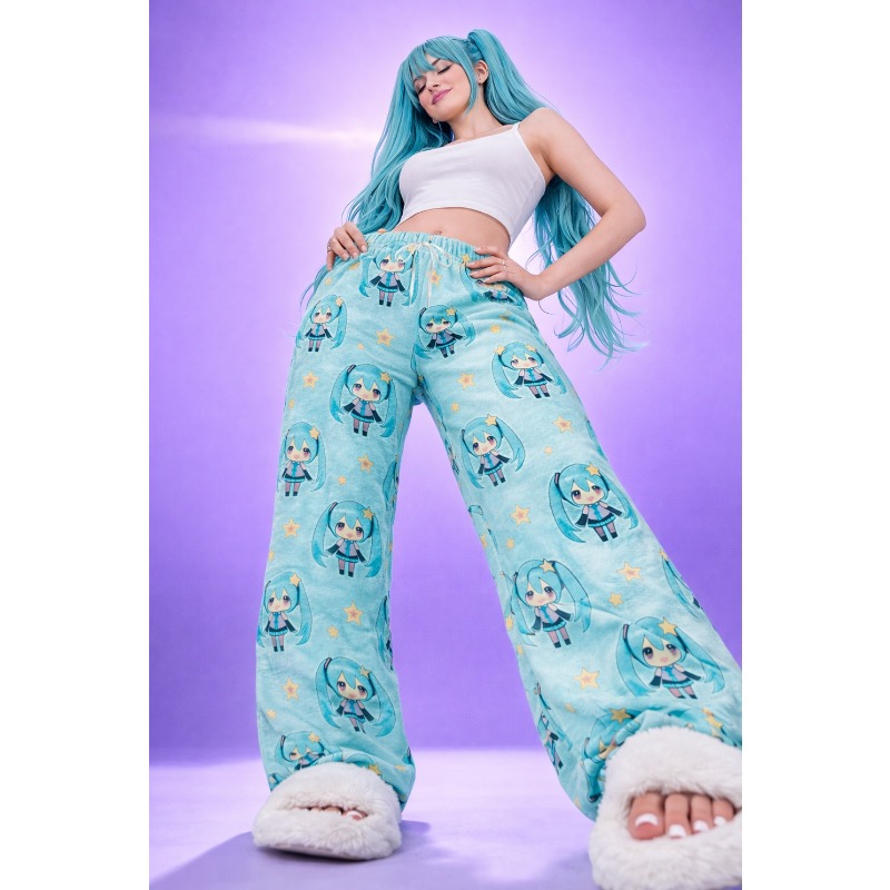 Summer Edit Clothing - 2026 Sommer Miku Cartoon Allover-Print Pyjamahose