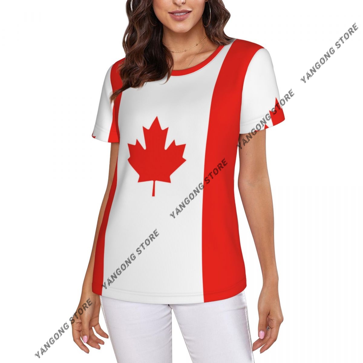 Summer Clothing Women Canada - Damen T-Shirt Kanada Kanadische Flagge T-Shirt