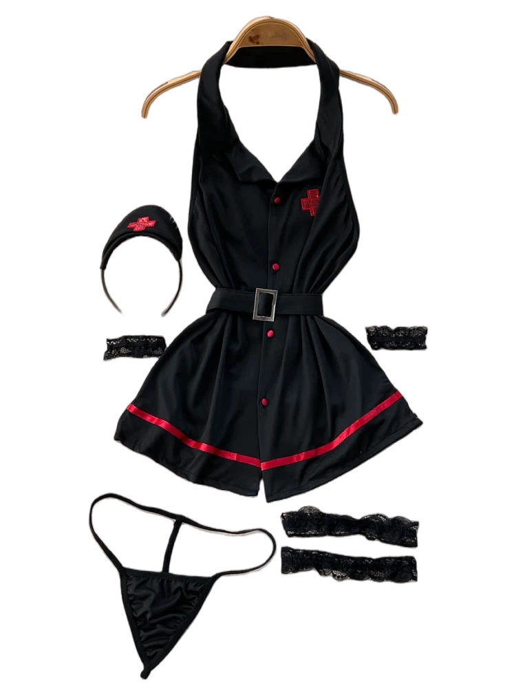 Summer Clothing Elegant - Erotische Mode Sexy Neckholder-Lingerie-Kleid Sommer V-Ausschnitt