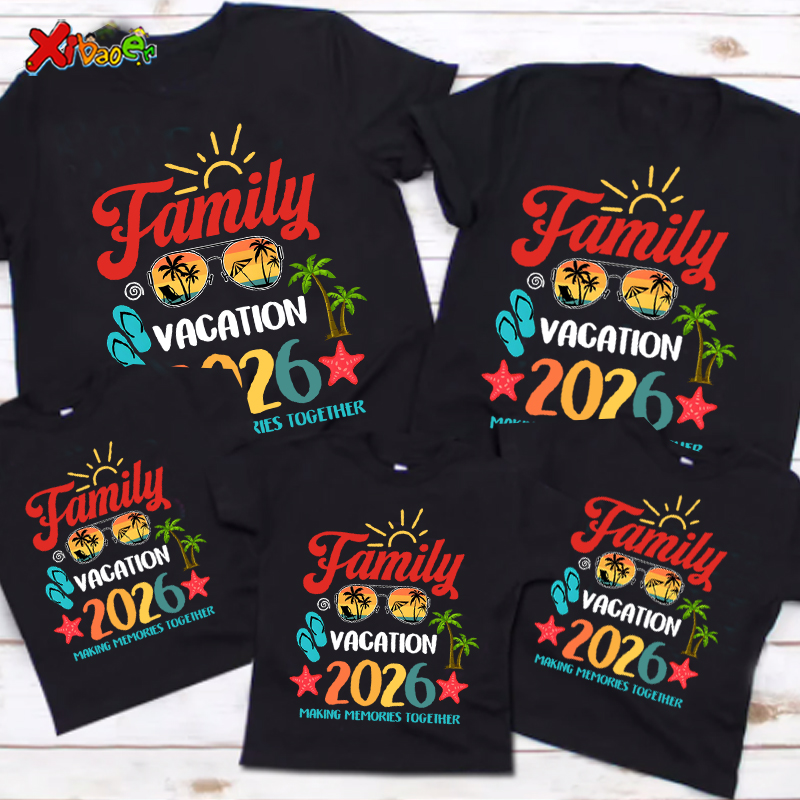 Summer Clothing Europe - Benutzerdefinierte Familienurlaub 2026 Shirt Retro Trip