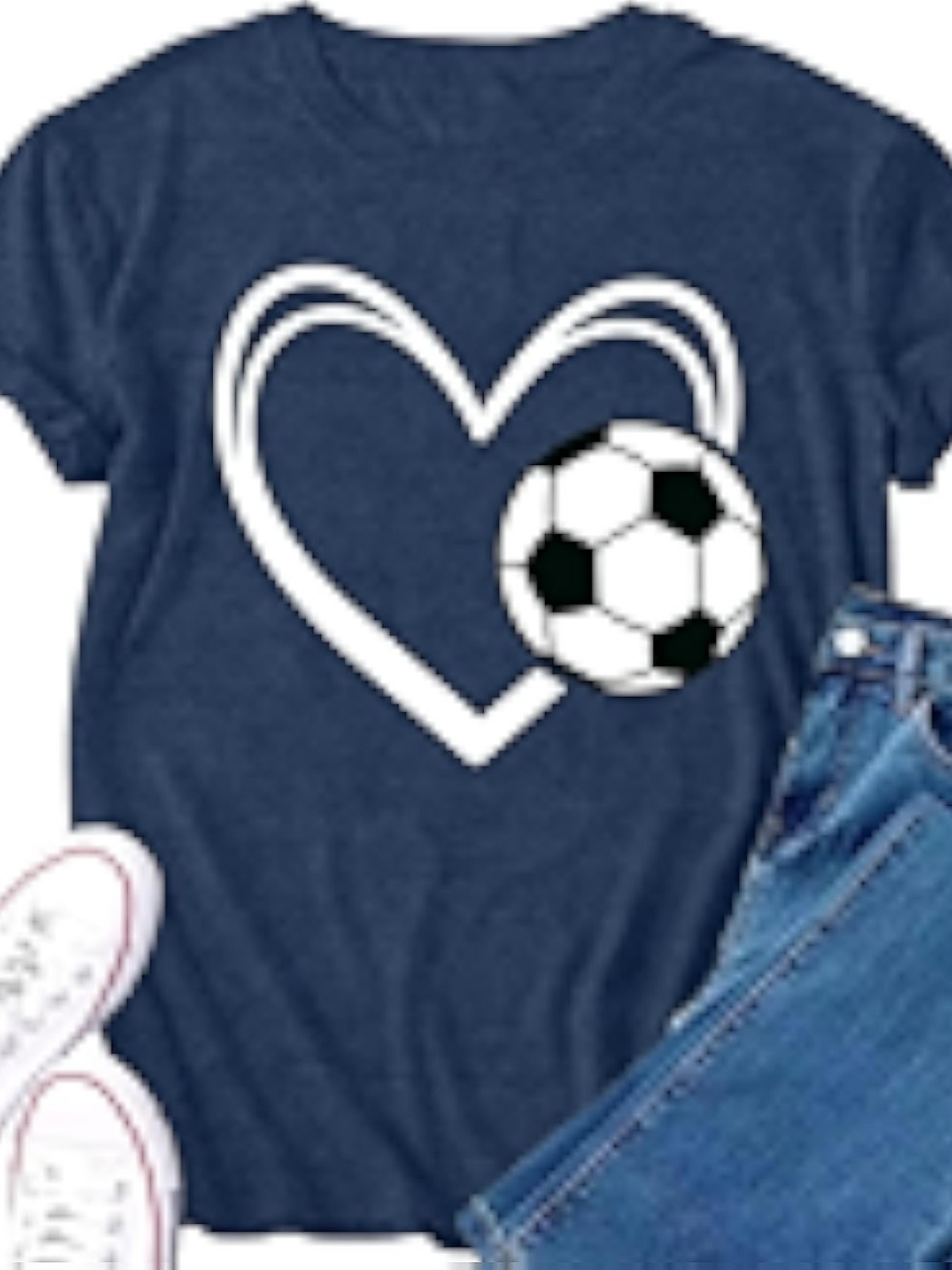 Summer Clothing Must Haves - Kurzarm-T-Shirt für Damen in Übergröße, Herz