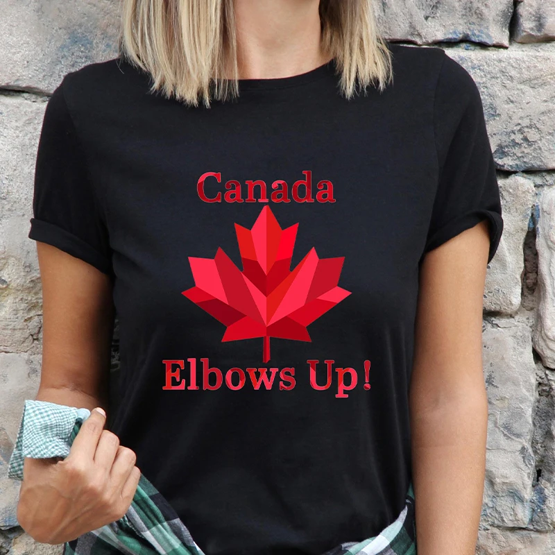 Summer Clothing Women Canada - Elbows Up Kanada Frauen T-shirt Lustige