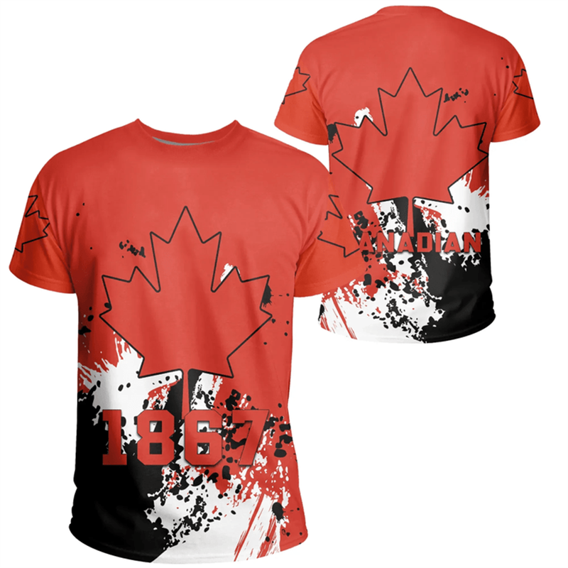 Summer Clothing Women Canada - Kanada Tag T-Shirt kanadische Flagge Emblem