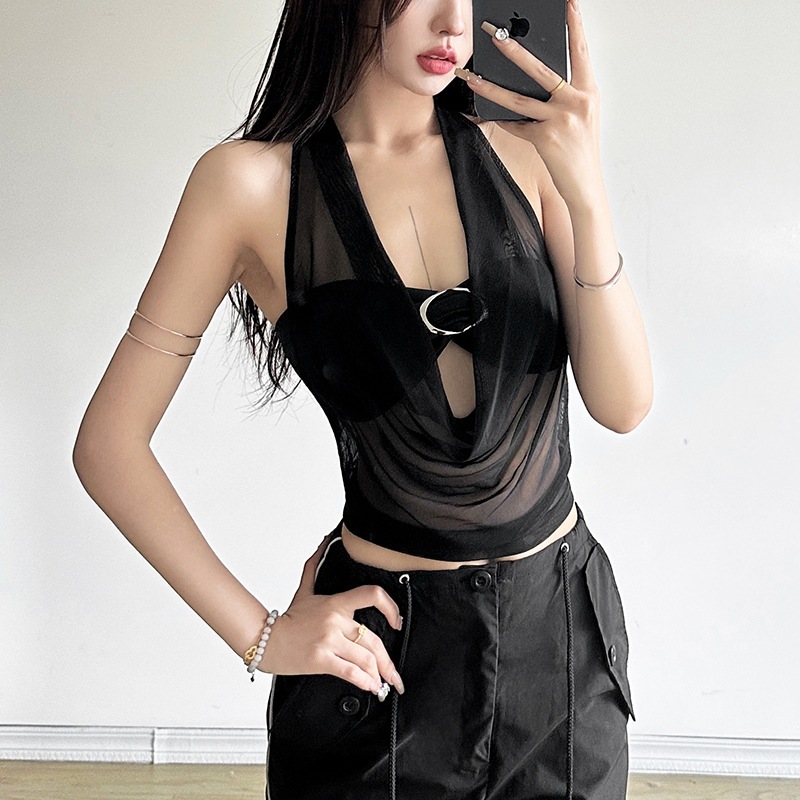 Summer Gauze Clothing - Zweiteiliges Sexy Neckholder-Bandage-Top Damenmode Sexy Rückenfreies