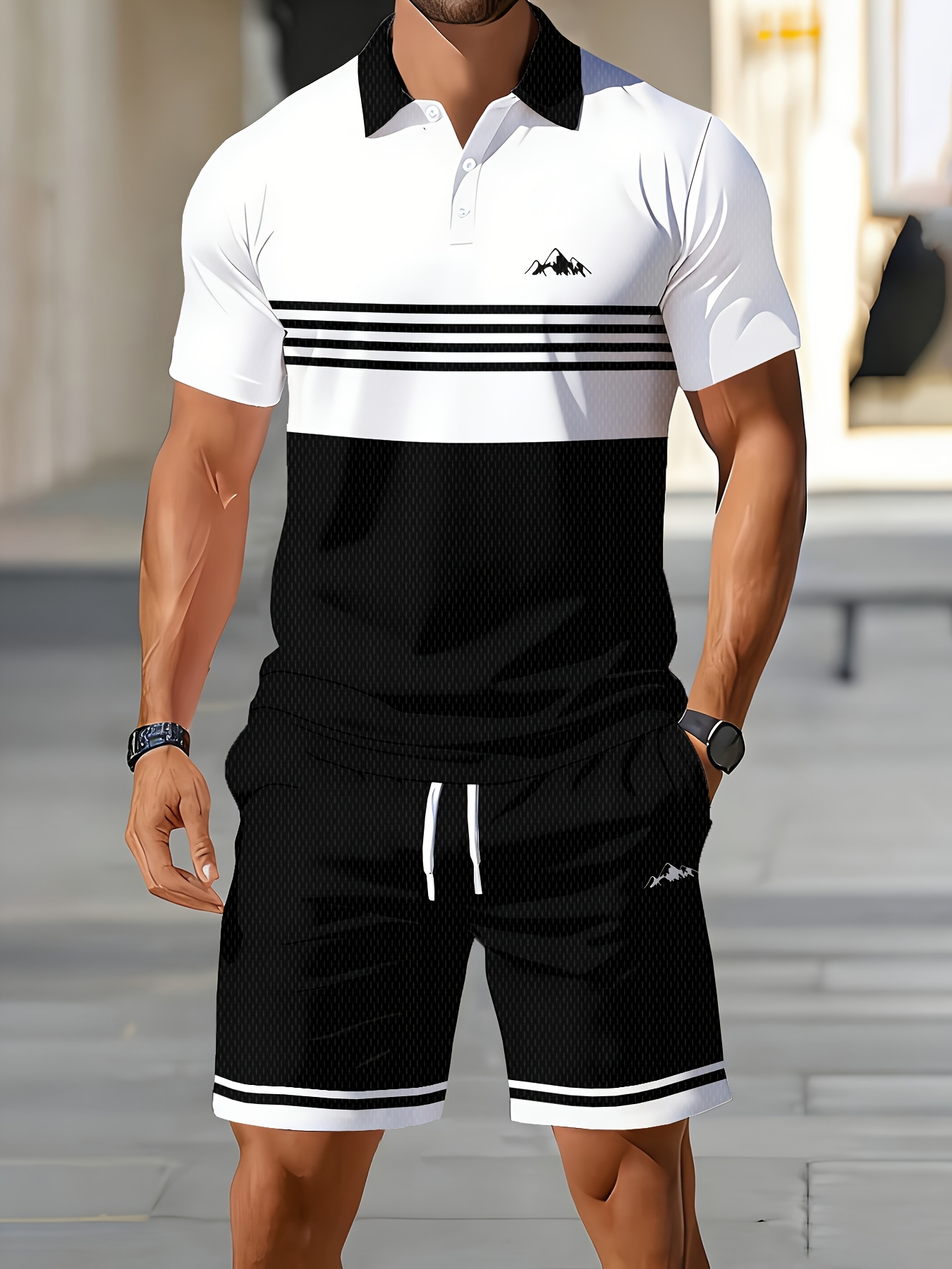 Summer Clothing Shops - 2026 Sommer Herren-Polo-Shirt-Set – 3D-gedrucktes Design,