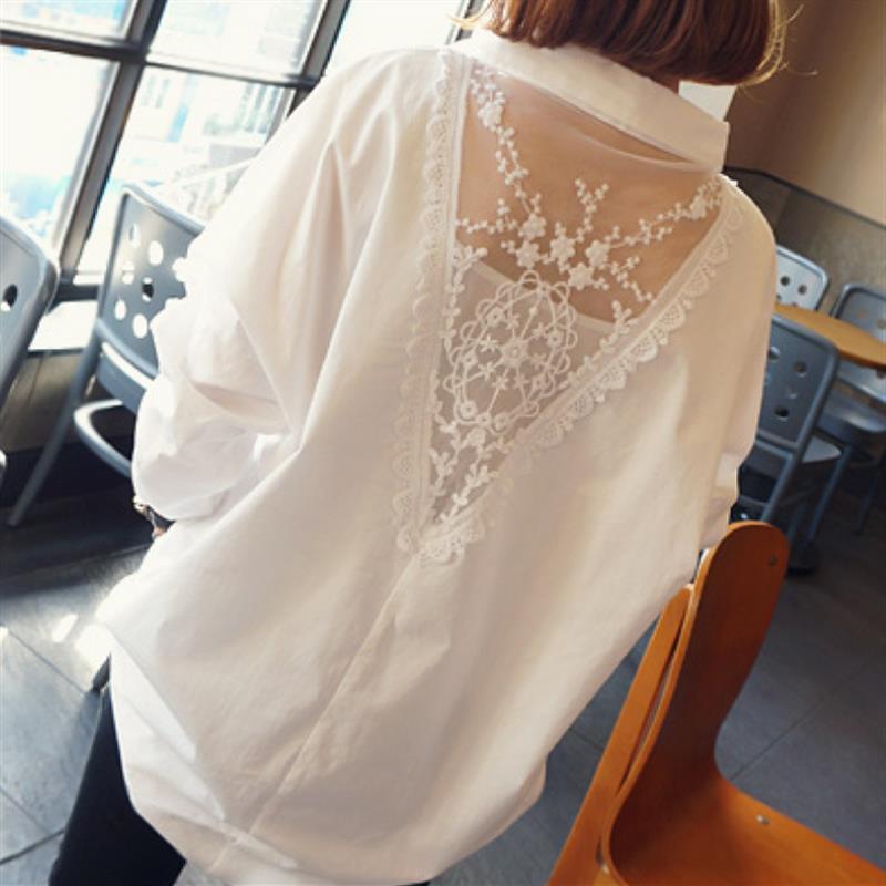 Summer Gauze Clothing - Mode V-ausschnitt Stickerei Gaze Verstärktes Aushöhlen