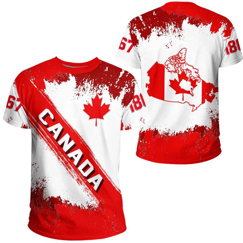 Summer Clothing Women Canada - Kanada Tag T-Shirt kanadische Flagge Emblem