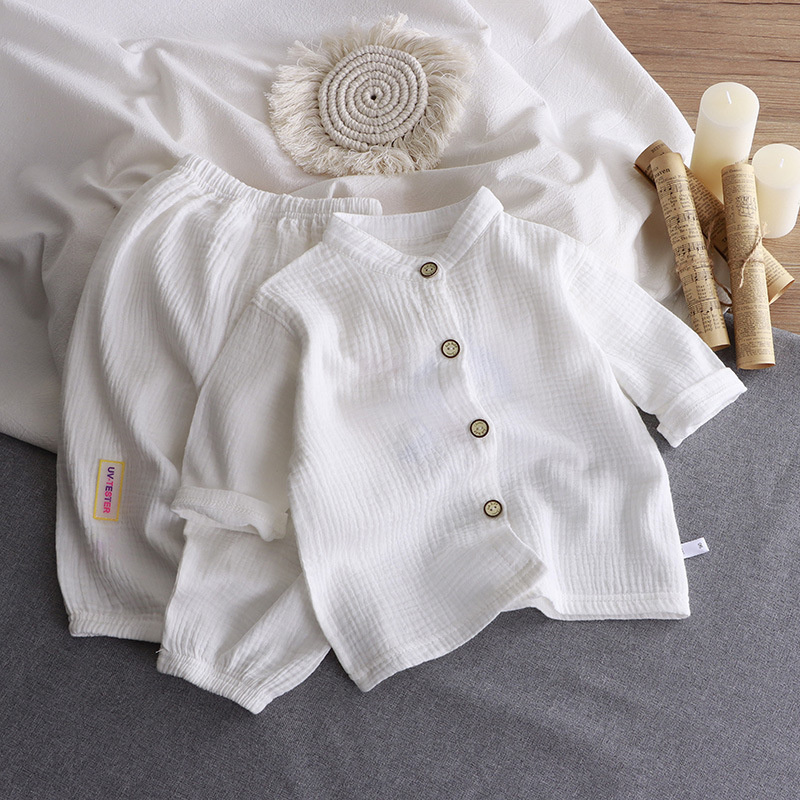 Kinder Stehen Kragen Sets Jung – Summer Gauze Clothing Bewertung und Preis