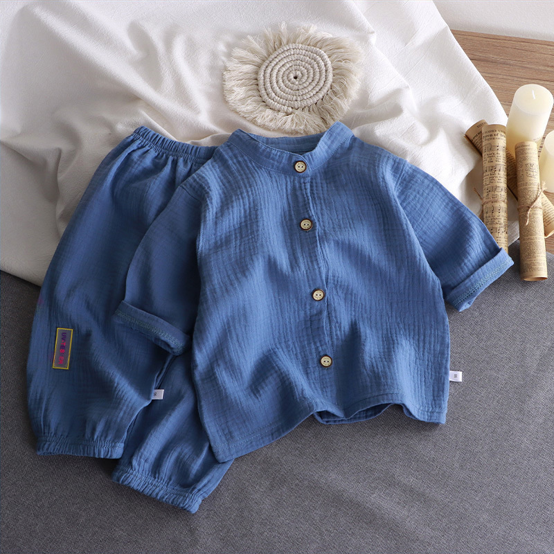 Kinder Stehen Kragen Sets Jung – Summer Gauze Clothing Bewertung und Preis
