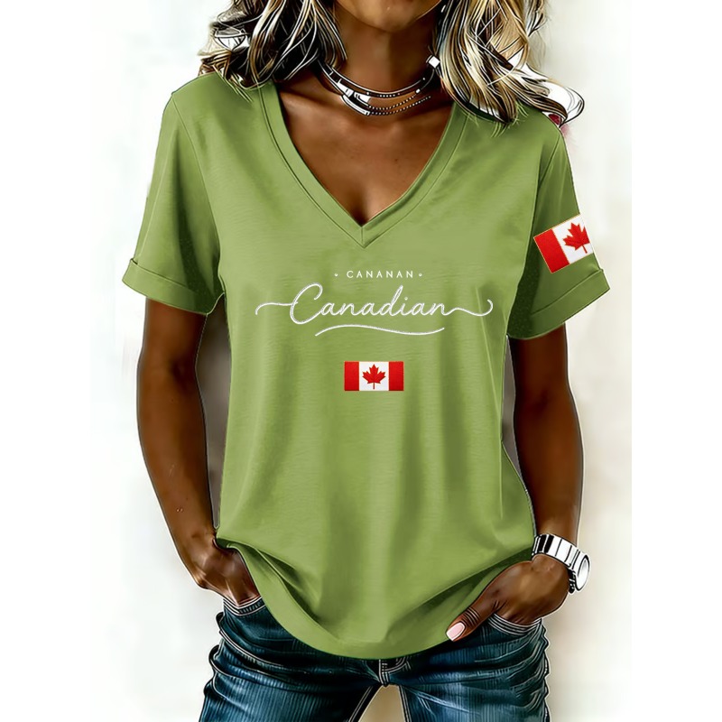 Damen-T-Shirts mit Aufdruck de – Summer Clothing Women Canada Bewertung und Preis