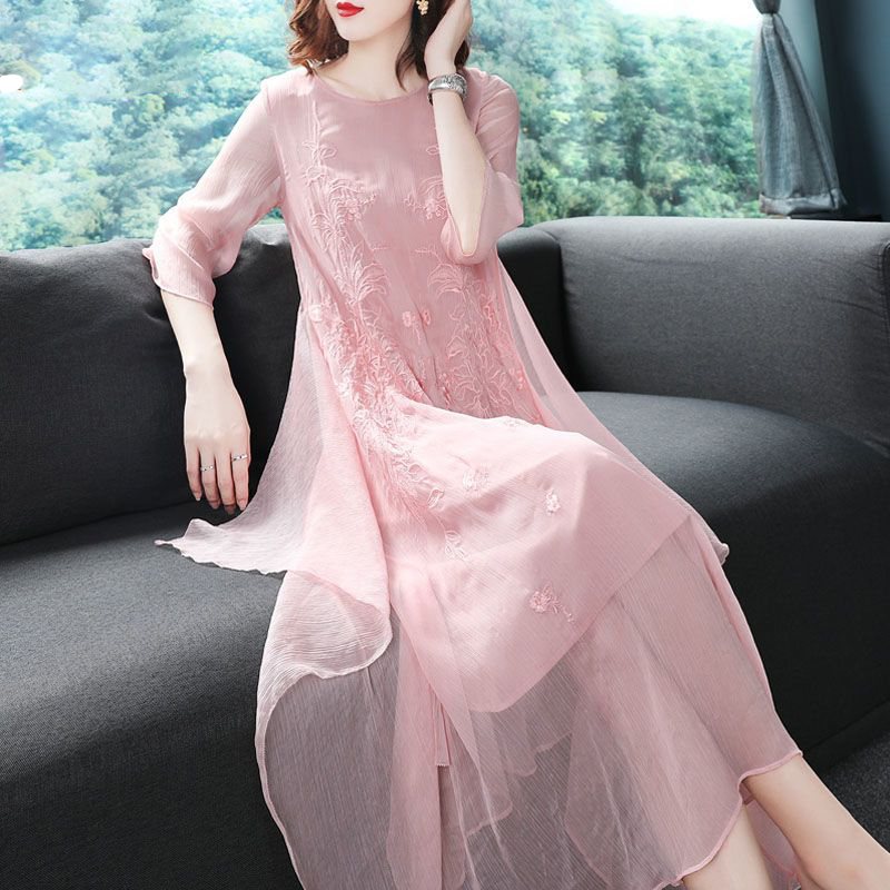 Elegantes O-Ausschnitt Kleid m – Summer Gauze Clothing Bewertung und Preis