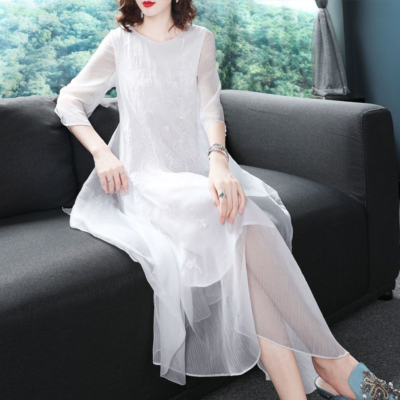 Elegantes O-Ausschnitt Kleid m – Summer Gauze Clothing Bewertung und Preis