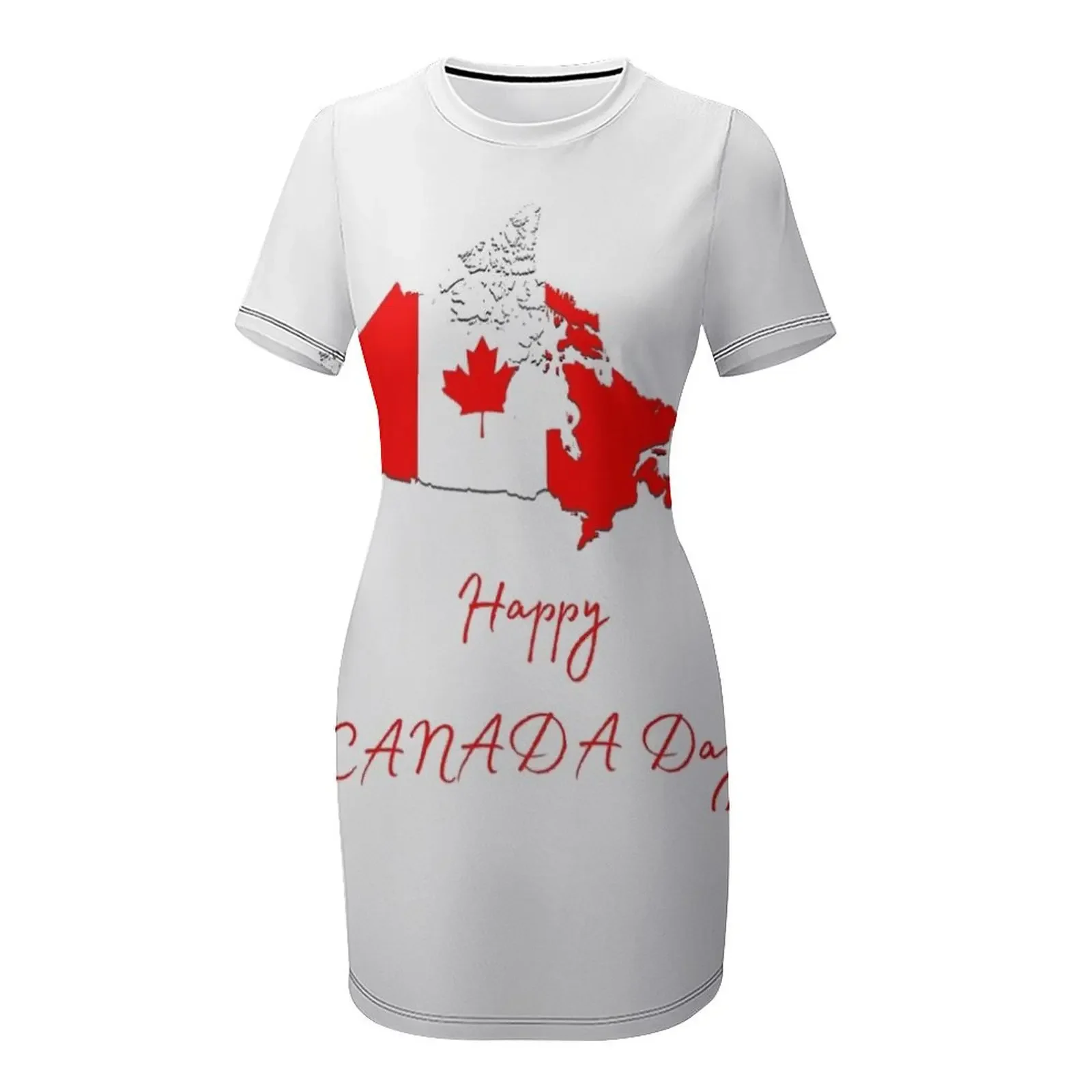 Happy Canada Day Kurzarmkleid, – Summer Clothing Women Canada Bewertung und Preis