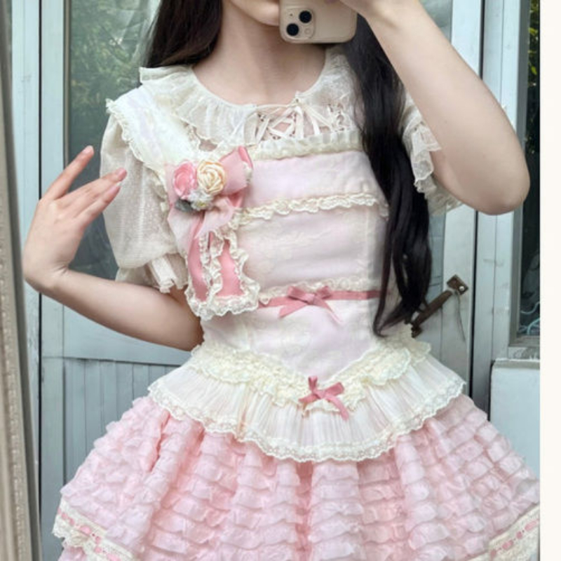 Lolita Süße Spitze Patchwork F – Summer Grunge Clothing Bewertung und Preis