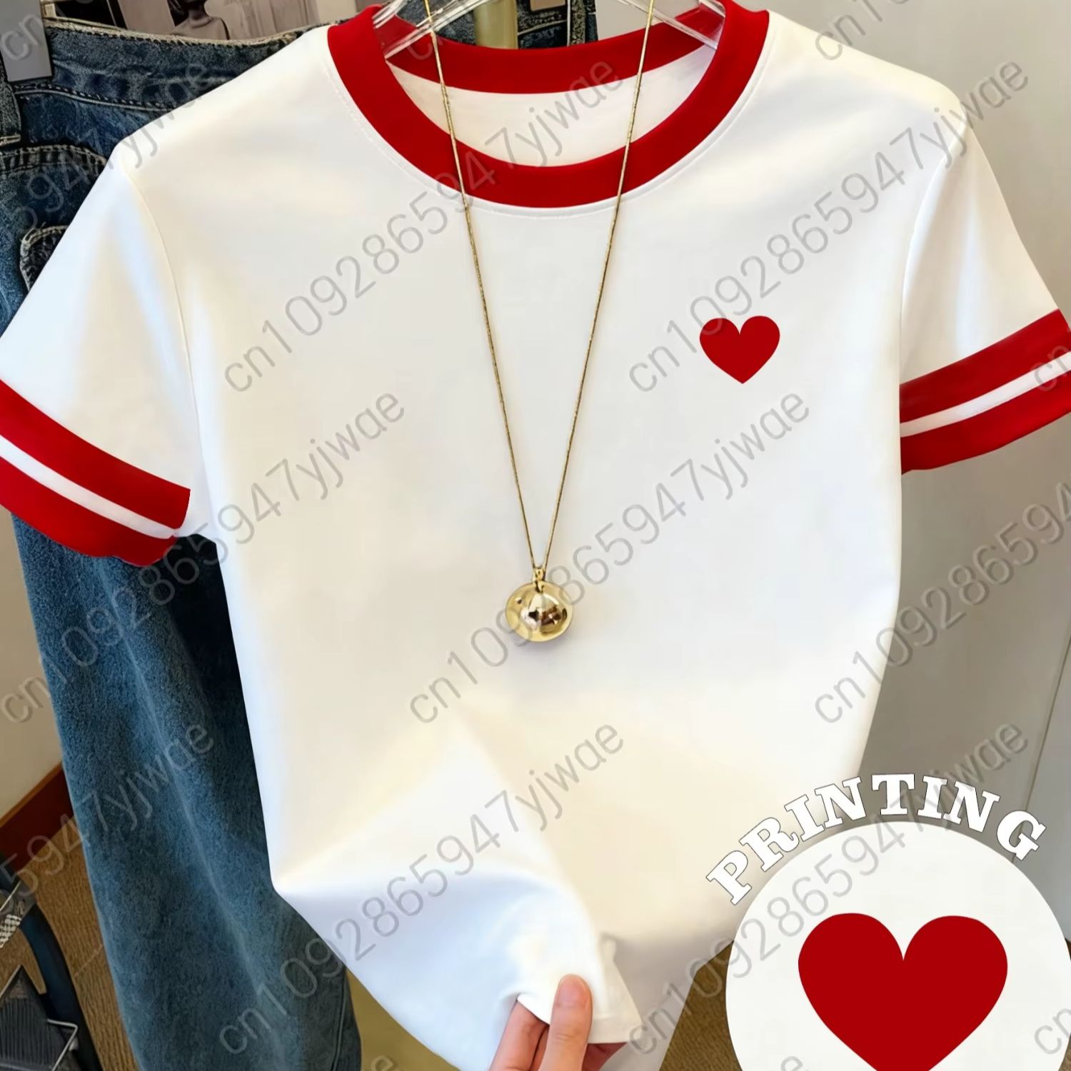 Damen Kurzarm-T-Shirt mit rote – Summer Edit Clothing Bewertung und Preis