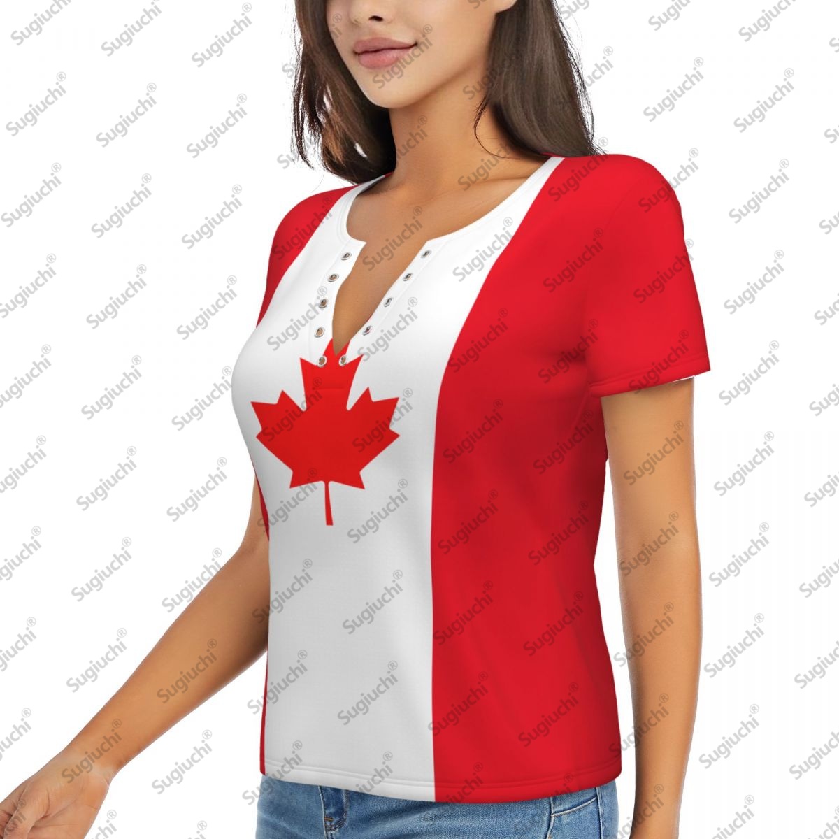 2025 Kanada Flagge Sexy Tiefem – Summer Clothing Women Canada Bewertung und Preis