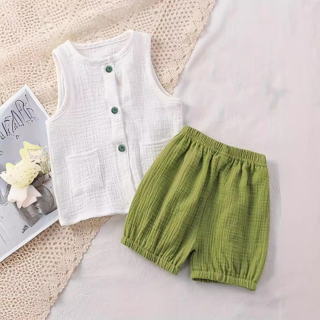 Sommer-Zweiteiler für Kleinkin – Summer Gauze Clothing Bewertung und Preis