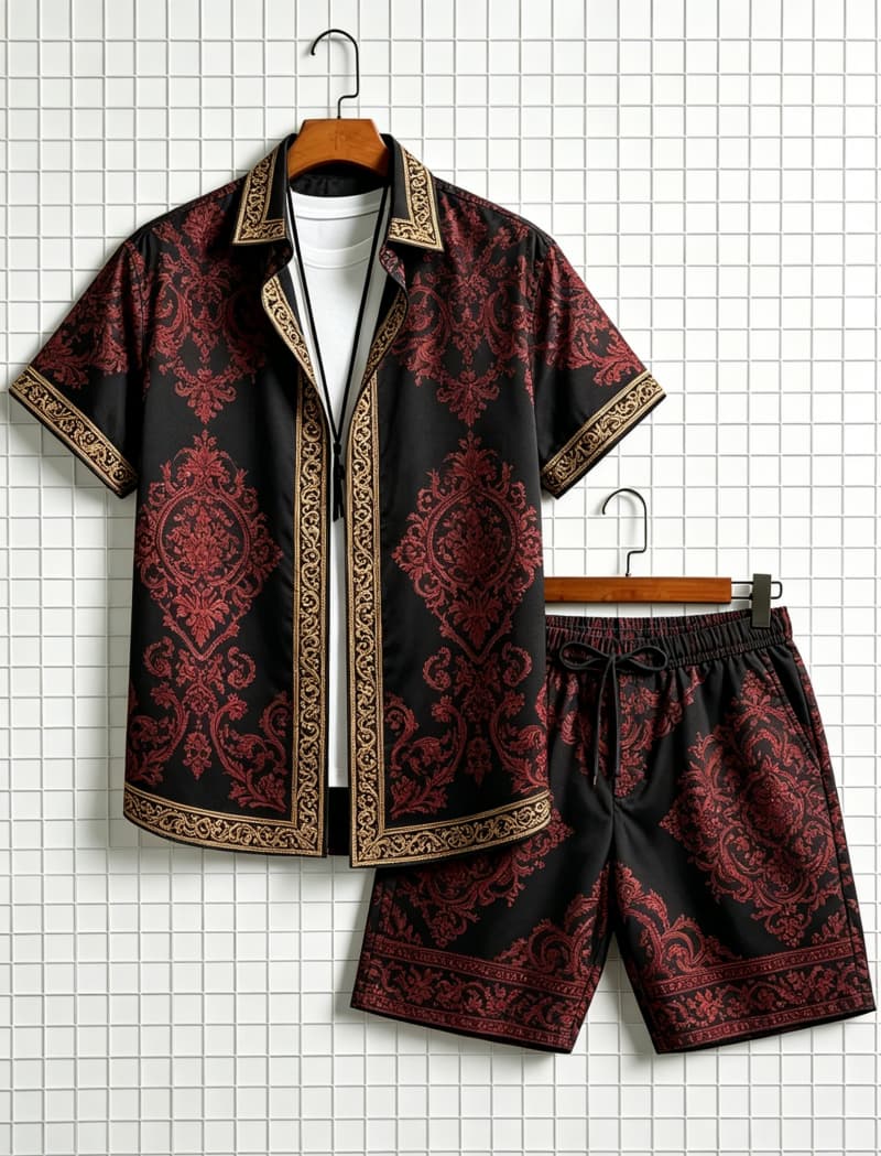Herren-Set mit ethnisch bedruc – Summer Clothing Trend Bewertung und Preis