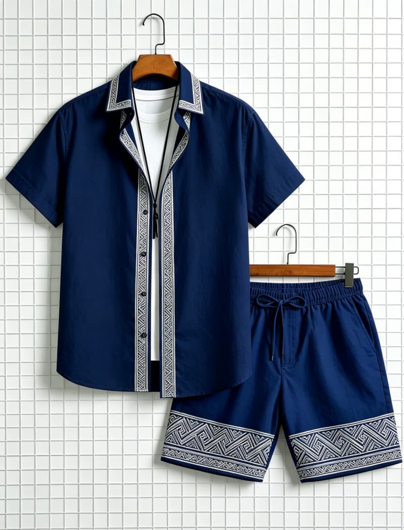 Herren-Set mit ethnisch bedruc – Summer Clothing Trend Bewertung und Preis