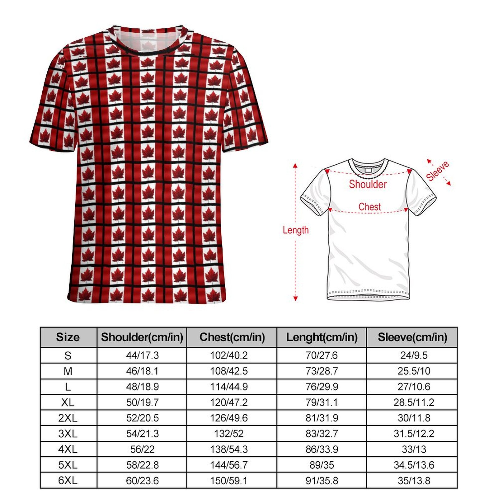Große Größe Flaggen Print T-Sh – Summer Clothing Women Canada Bewertung und Preis
