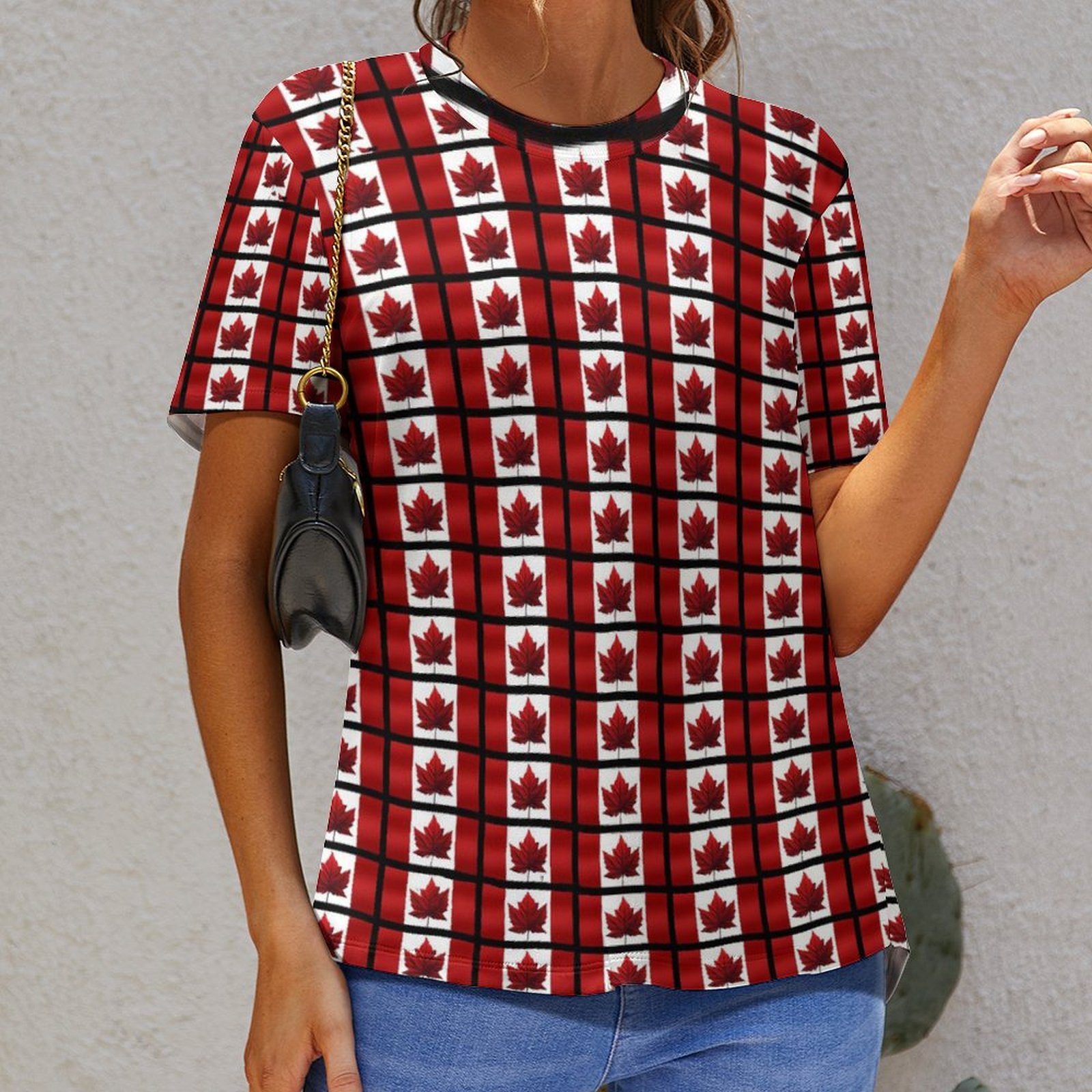 Große Größe Flaggen Print T-Sh – Summer Clothing Women Canada Bewertung und Preis