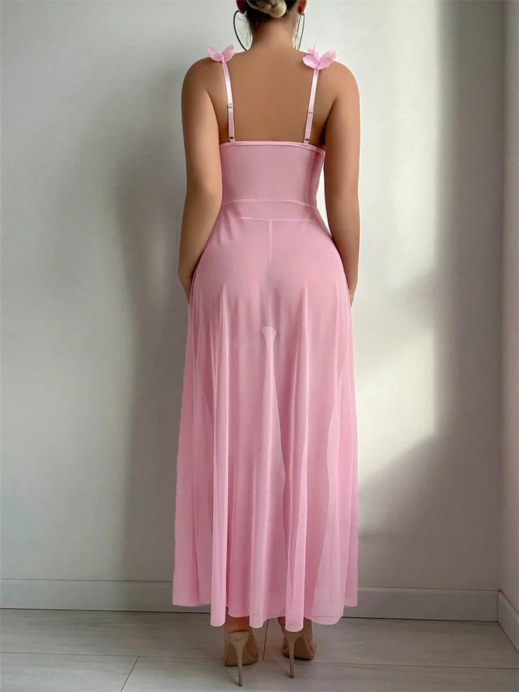 Rosa Blumenmuster Sexy Nachthe – Summer Clothing Elegant Bewertung und Preis