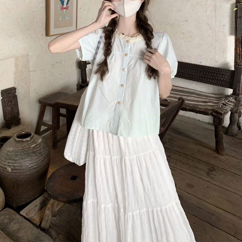 Modische Spitze Gespleißt Shir – Summer Clothing In French Bewertung und Preis